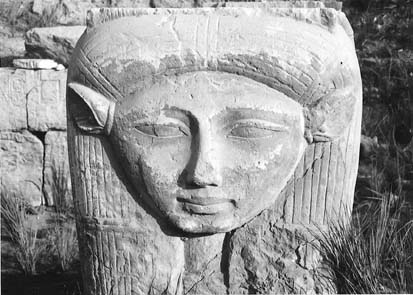 Hathor on Temple wall in Memphis, Egypt (photo courtesy of Source Books)